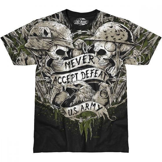 7.62 Design Army Never Accept Defeat T-Shirt Black