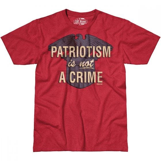 7.62 Design Patriotism is not a Crime T-shirt - Scarlet Heather