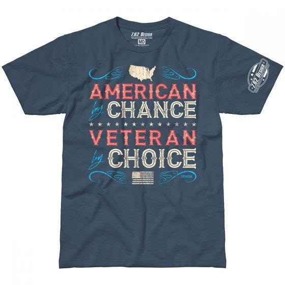 7.62 Design Veteran By Choice American T-Shirt Indigo