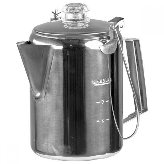 Mil-Tec Stainless Steel (9 Cups) Koffiepot met percolator