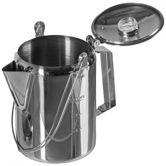 Mil-Tec Stainless Steel (9 Cups) Koffiepot met percolator