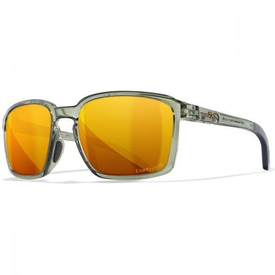 Wiley X WX Alfa Standaard brillen - Captivate Polarized Bronze Mirror Lenses / Gloss Crystal Light Olive/Grey