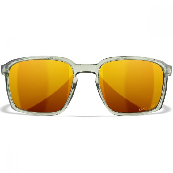 Wiley X WX Alfa Standaard brillen - Captivate Polarized Bronze Mirror Lenses / Gloss Crystal Light Olive/Grey