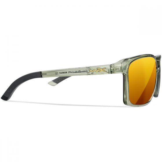 Wiley X WX Alfa Standaard brillen - Captivate Polarized Bronze Mirror Lenses / Gloss Crystal Light Olive/Grey