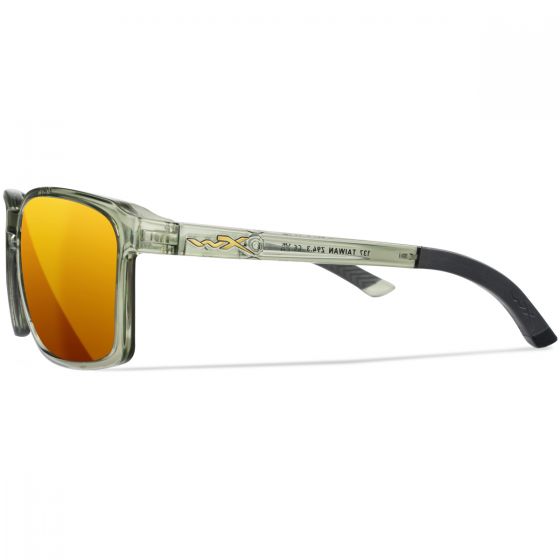 Wiley X WX Alfa Standaard brillen - Captivate Polarized Bronze Mirror Lenses / Gloss Crystal Light Olive/Grey