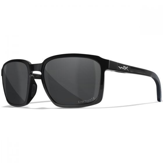 Wiley X WX Alfa Standaard brillen - Captivate Polarized Grey Lenses / Gloss Black Frame