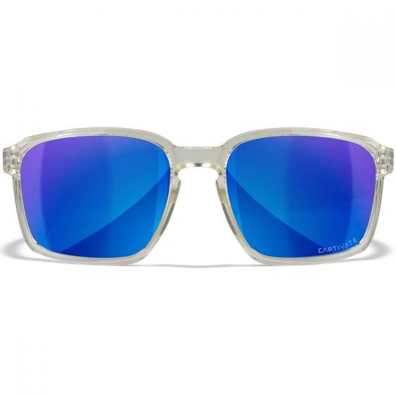 Wiley X WX Alfa Standaard brillen - Captivate Polarized Blue Mirror Lenses / Gloss Clear Crystal Frame