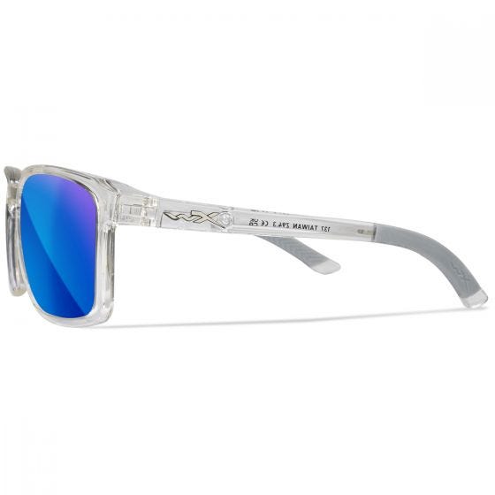 Wiley X WX Alfa Standaard brillen - Captivate Polarized Blue Mirror Lenses / Gloss Clear Crystal Frame