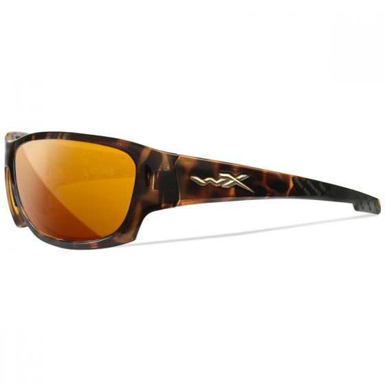 Wiley X WX Climb Standaard brillen - Captivate Polarized Bronze Mirror Lenses / Gloss Tortoise Frame