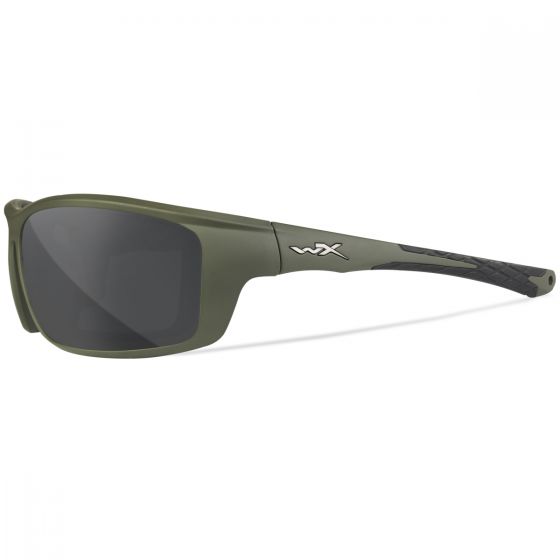 Wiley X WX Grid Standaard brillen - Captivate Polarized Grey Mirror Lenses / Matte Utility Green Frame