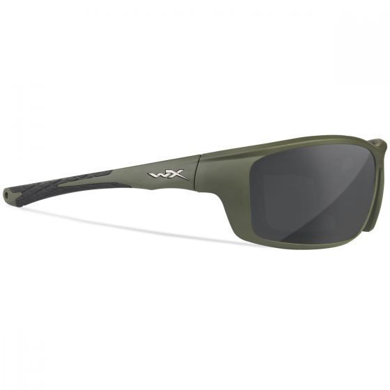 Wiley X WX Grid Standaard brillen - Captivate Polarized Grey Mirror Lenses / Matte Utility Green Frame