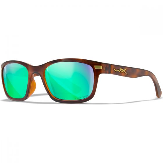 Wiley X WX Helix Standaard brillen - Captivate Polarized Green Mirror Lenses / Gloss Demi Brown Frame