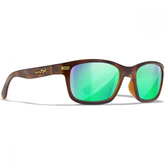 Wiley X WX Helix Standaard brillen - Captivate Polarized Green Mirror Lenses / Gloss Demi Brown Frame