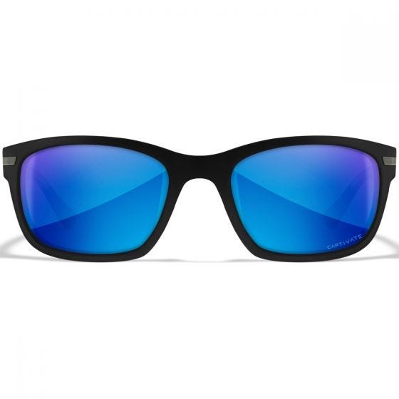 Wiley X WX Helix Standaard brillen - Captivate Polarized Blue Mirror Lenses / Matte Black Frame