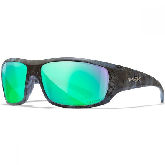 Wiley X WX Omega Standaard brillen - Polarized Blue Mirror Lens / Gloss White Frame