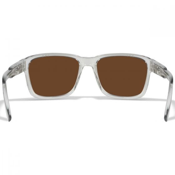 Wiley X WX Trek Standaard brillen - Captivate Polarized Green Mirror Lenses / Gloss Crystal Light Grey Frame