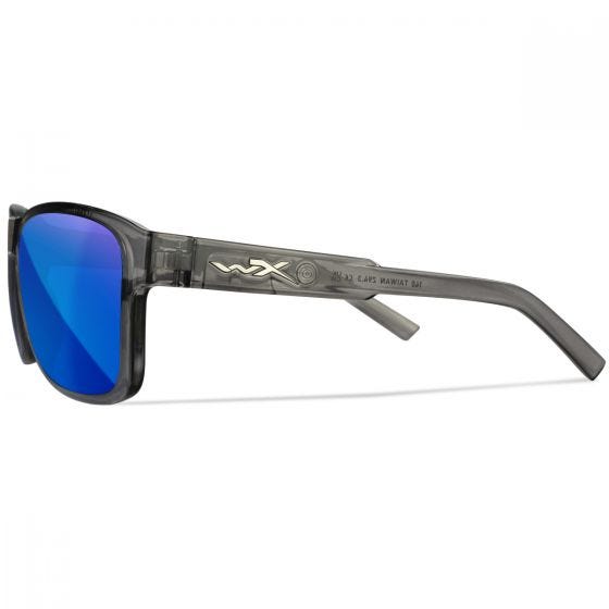 Wiley X WX Trek Standaard brillen - Captivate Polarized Blue Mirror Lenses / Gloss Crystal Dark Grey Frame