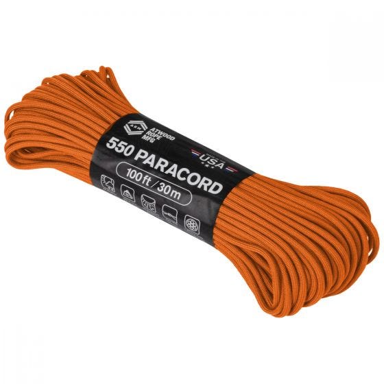 Atwood Rope 550 Parachutekoord 100 ft Oranje