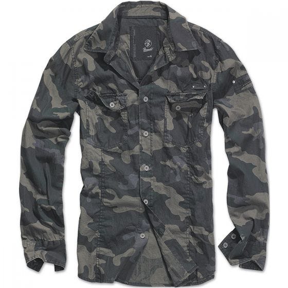 Brandit SlimFit Overhemd - Dark Camo