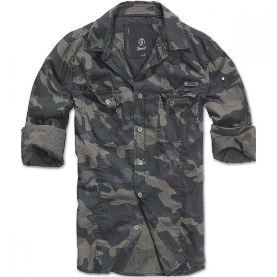 Brandit SlimFit Overhemd - Dark Camo