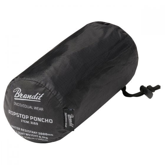 Brandit Poncho Ripstop - Zwart