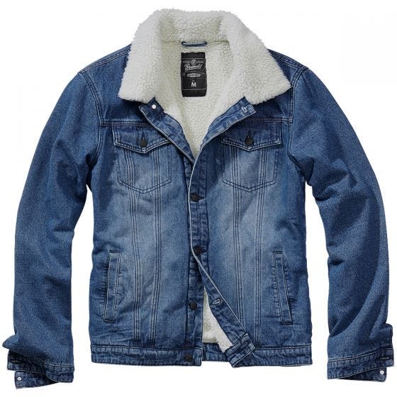 Brandit Sherpa Denim Jack - Blauw/Off White