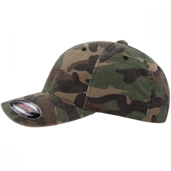 Flexfit Garment Washed Camo Pet - Gebleekt Bos