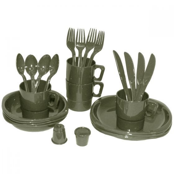 MFH Camping Plastic Eetset 26 Onderdelen