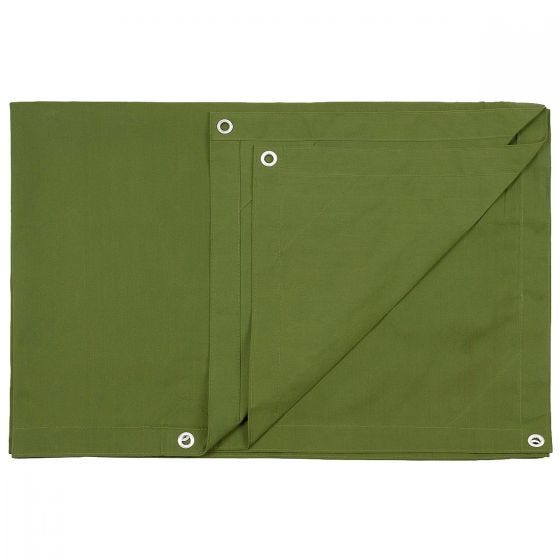MFH Canvas Dekzeil Metal Eyelets 183x244cm - Olijf