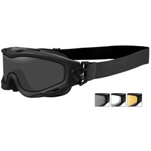 Wiley X Spear Goggles - Dual Smoke Grey + Clear + Light Rust Lens / Matte Black Frame
