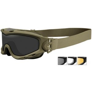 Wiley X Spear Goggles - Smoke Grey + Clear + Light Rust Lens / Tan Frame