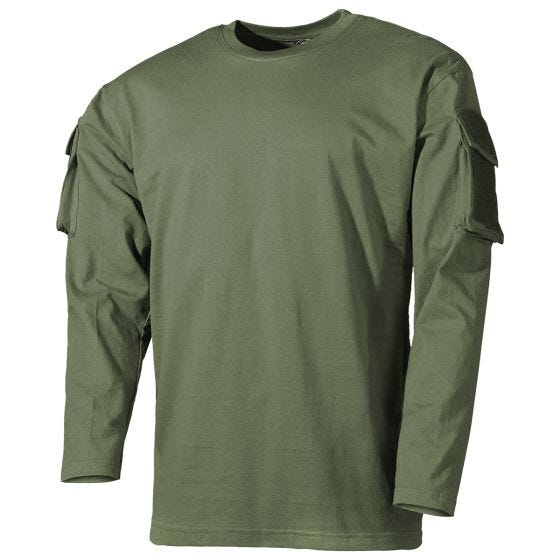 MFH US Met mouwzakken Overhemd met lange mouwen - OD Green