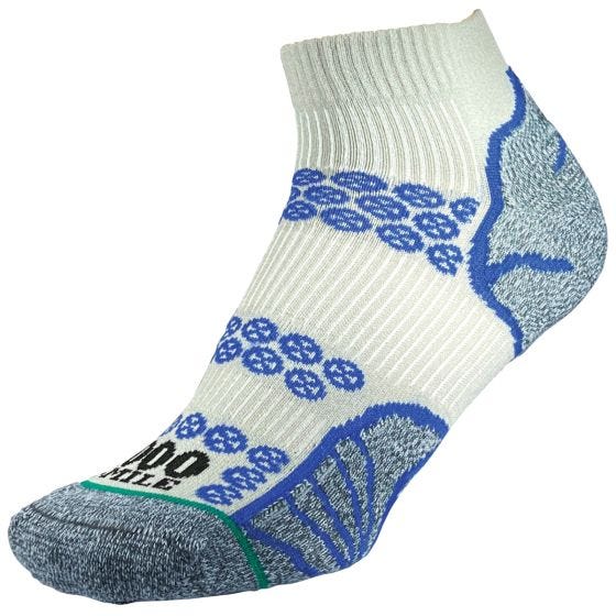 1000 Mile Lite Anklet Repreve Double Layer Sokken - Zilver/Royal Blue