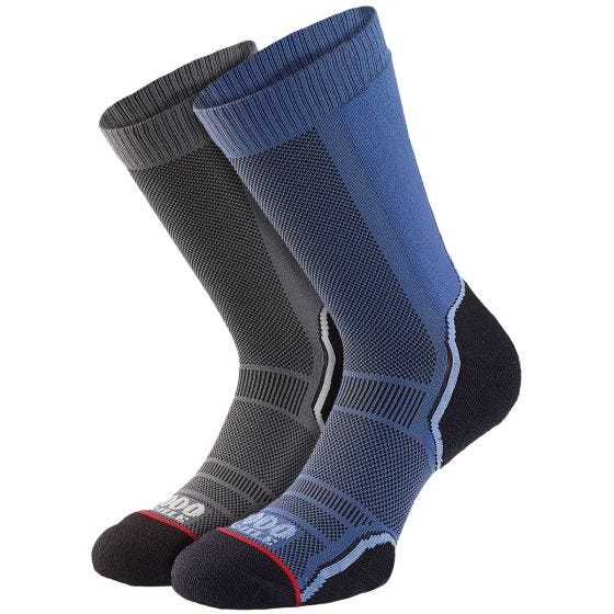 1000 Mile Treck Single Layer Sokken 2 stuks - Navy/Kool