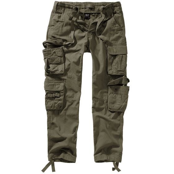 Brandit Pure Broek met slanke pasvorm - Olijf