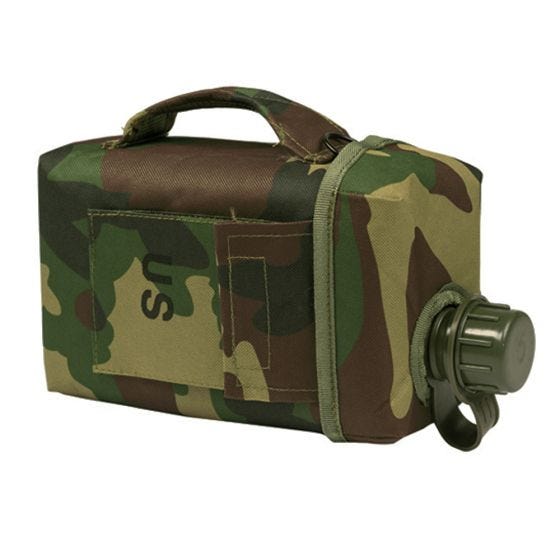 Mil-Tec Patrouille veldfles met hoes en riem 2 L - Woodland