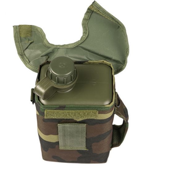 Mil-Tec Patrouille veldfles met hoes en riem 2 L - Woodland