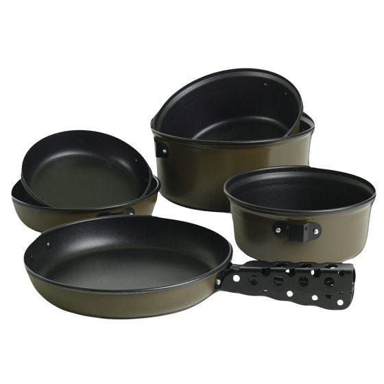 Mil-Tec Aluminium Kookset met 7 stuks - Olijf
