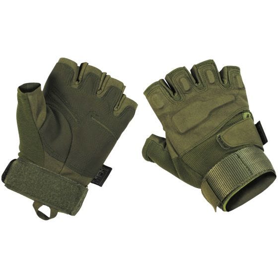 MFH Protect Tactical Vingerloze Handschoenen - OD Groen
