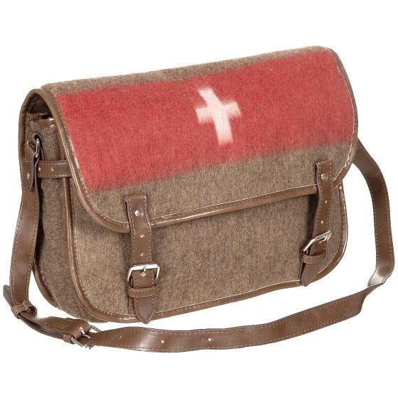 Pure Trash Swiss Faux Leather Straps Schoudertas - Bruin