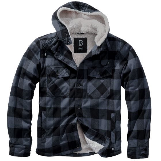 Brandit Lumber Hooded Jack - Zwart/Grijs