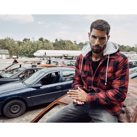 Brandit Lumber Hooded Jack - Rood/Zwart