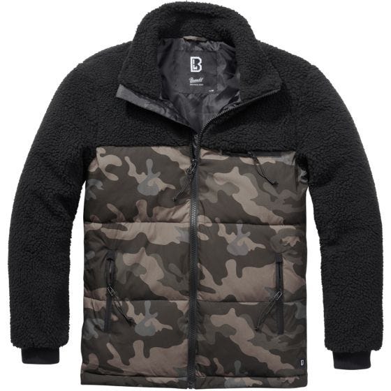 Brandit Jackson Teddyfleece Jack - Zwart/Dark Camo