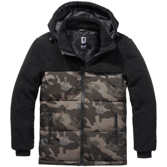 Brandit Jackson Teddyfleece Jack - Zwart/Dark Camo