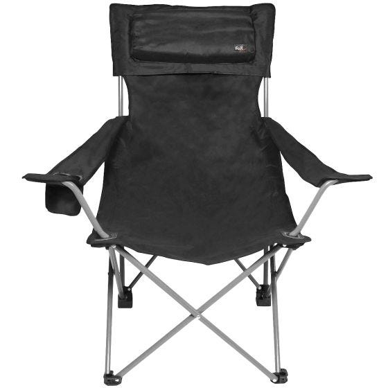 Fox Outdoor Deluxe Opvouwbare Kampeerstoel - Zwart