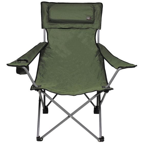 Fox Outdoor Deluxe Opvouwbare Kampeerstoel - Olijf