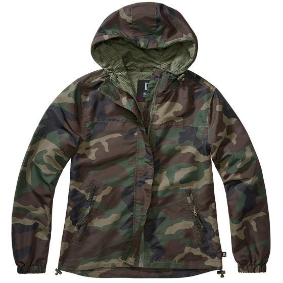 Brandit Dames Zomers windjack - Woodland Camo
