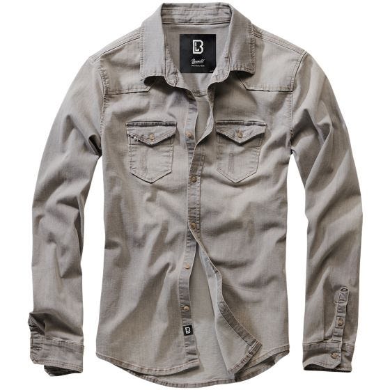 Brandit Riley Denim Overhemd Grey Denim
