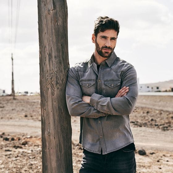 Brandit Riley Denim Overhemd Grey Denim