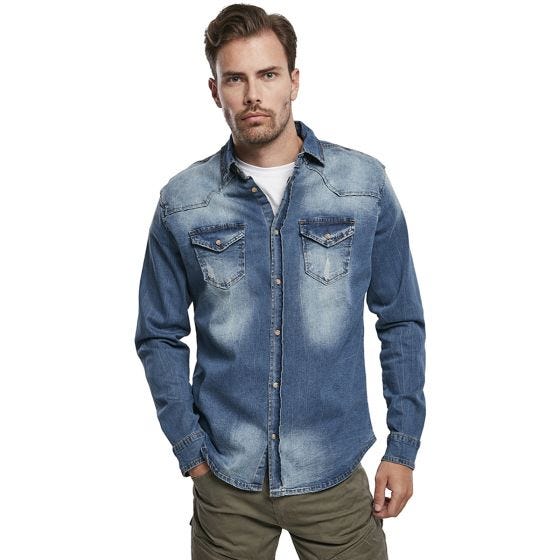 Brandit Riley Denim Overhemd - Denim Blue